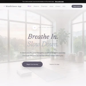 Mindfulness App Landing Page